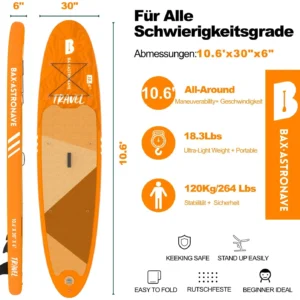 Pripučiama irklentė 320 cm, oranžinė. SUPX106