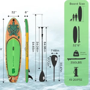 Pripučiama irklentė 320 cm, žalia SUPX101