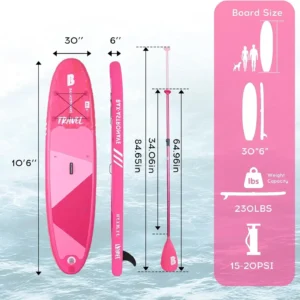 Pripučiama irklentė 320 cm, rožinė. SUPX105