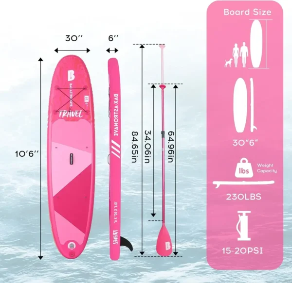 Pripučiama irklentė 320 cm, rožinė. SUPX105