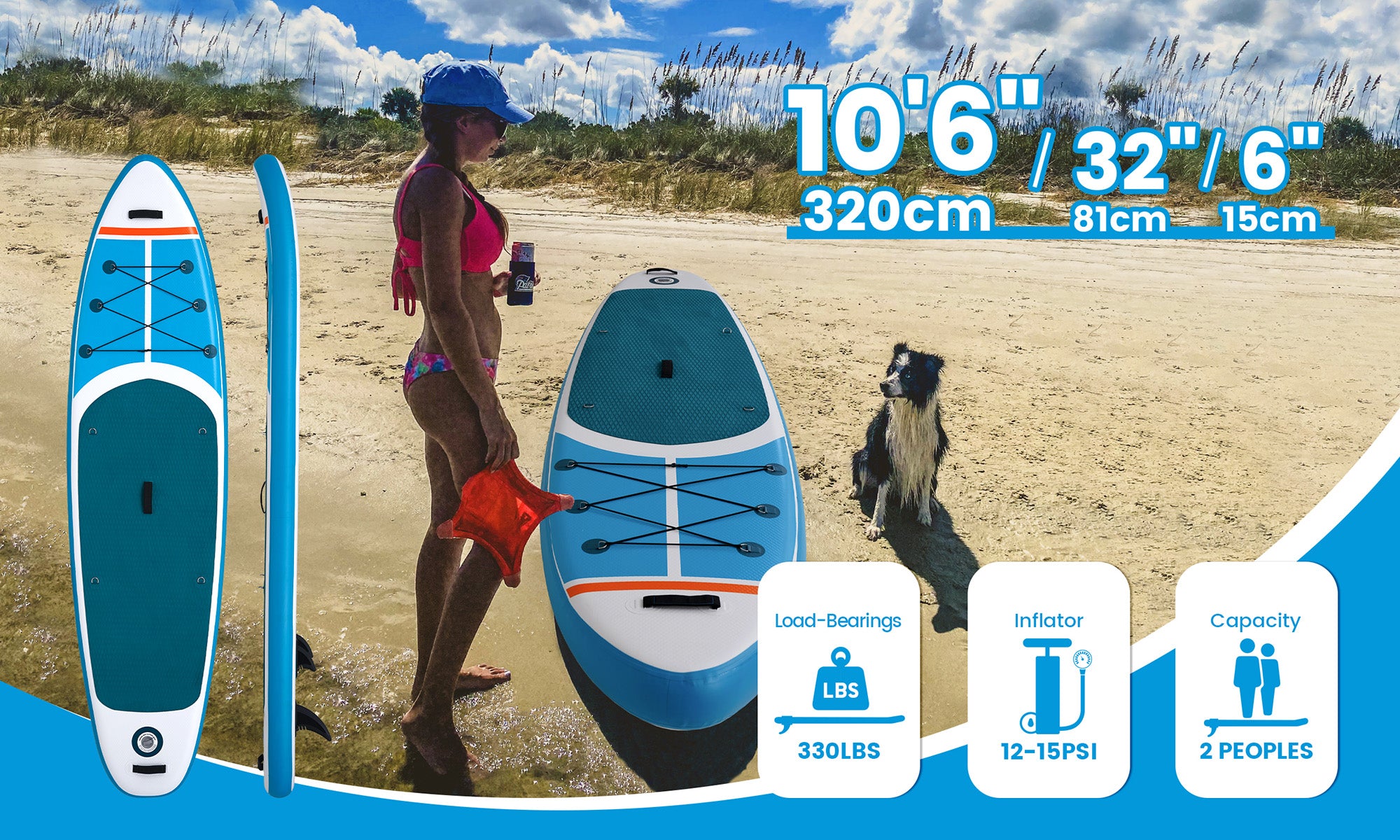 Pripučiama irklentė 320 cm, mėlyna. SUPX118 - Image 2